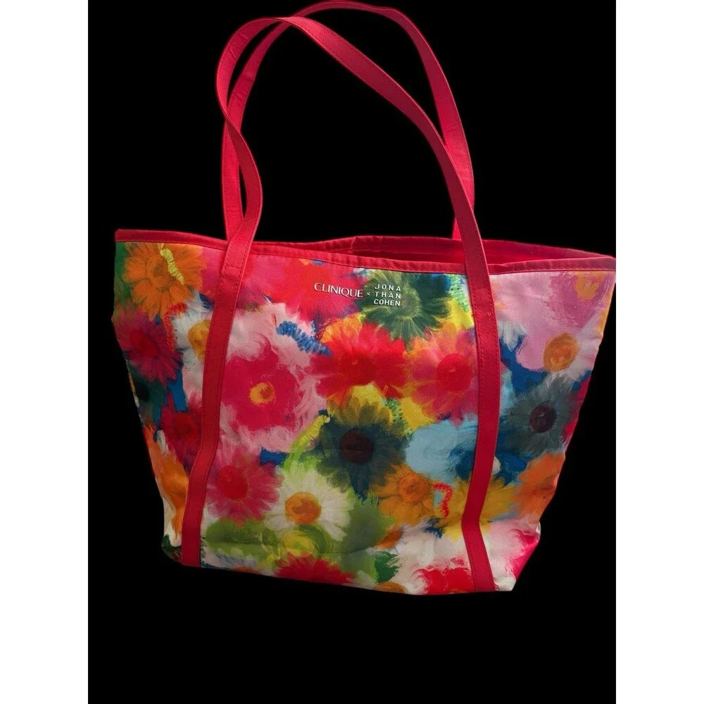 Clinique x Jonathan Cohen Flower Shopping Shoulder Travel Tote Large Bag